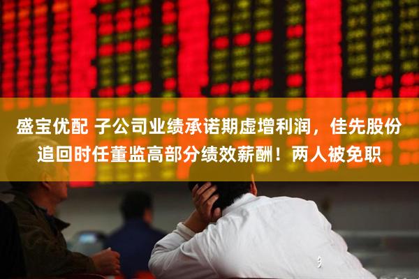 盛宝优配 子公司业绩承诺期虚增利润，佳先股份追回时任董监高部分绩效薪酬！两人被免职